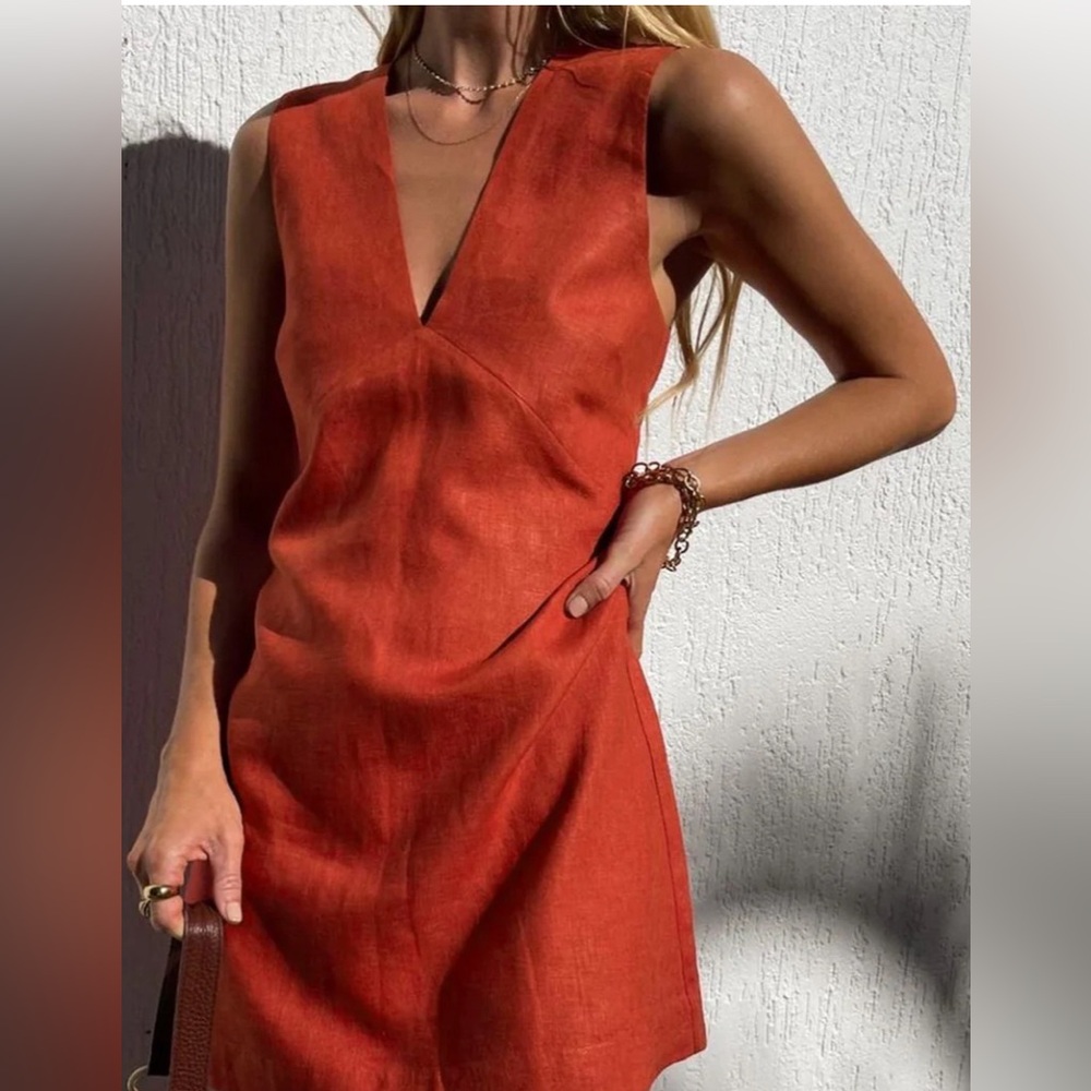 Commense Rust Mini Dress - Picture 1 of 11